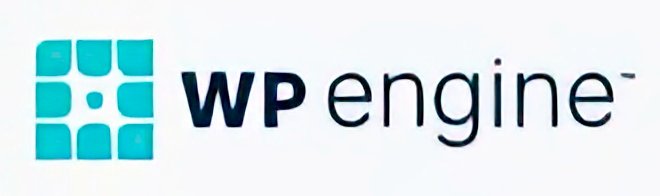 WP Engine managed WordPress hosting company logo with teal grid symbol and text