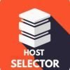 Host Selector logo with stacked server icons on orange background and white text